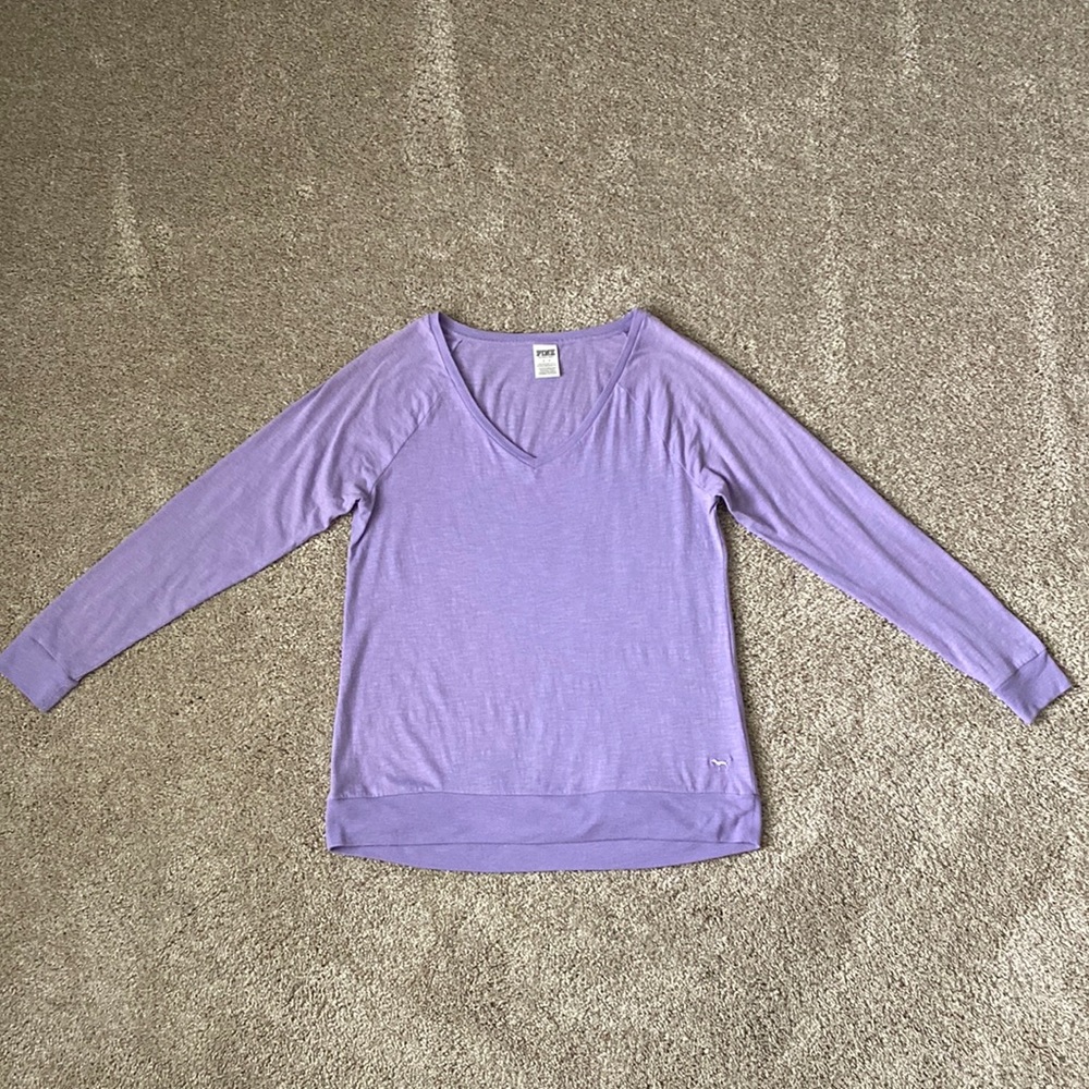PINK Victoria's Secret Long Sleeve V Neck Tee